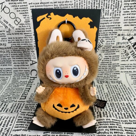 Labubu Happy Halloween Party Series-Sitting Pumpkin Vinyl Plush Pendant - Picture 5 of 6